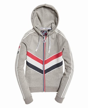 Superdry Athletico Cipzár Női Kapucnis Pulóver Szürke | ADCLQ1594